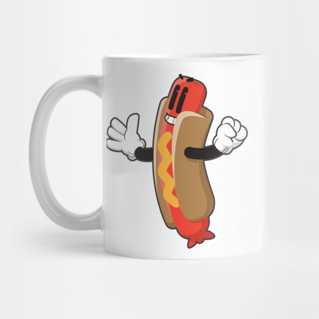 Happy Wiener in His Bun - Vector Art by msharris22